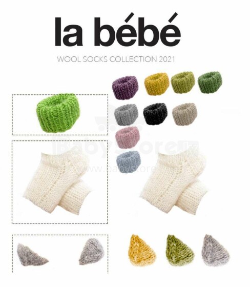 La Bebe™ Lambswool Natural Eco Socks Art.81005 Random Dabīgas vilnas adītas bērnu zeķītes
