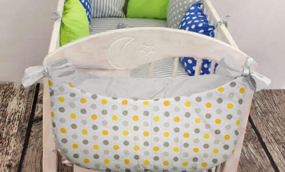 La bebe™ Art.81080 White Dots Kokvilnas mantu kabata gultiņai