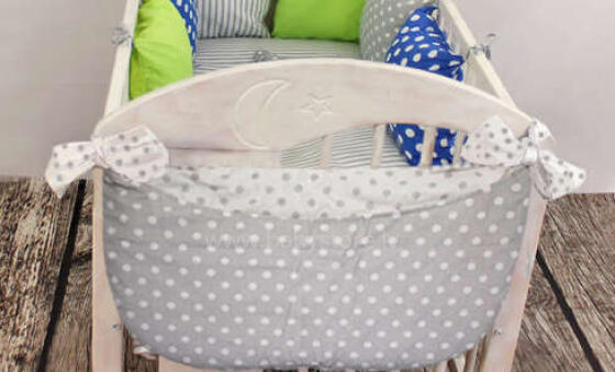 La bebe™ Art.81196  Grey Dots  кармашек для мелочей на кроватку