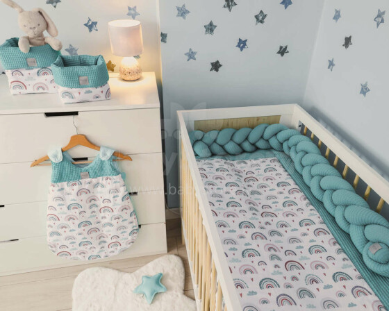 Baby Love Premium Tecza Art.81240 Kūdikių medvilnės patalynės komplektas iš 2 dalių [pagalvės užvalkalas su pagalvės užvalkalu]