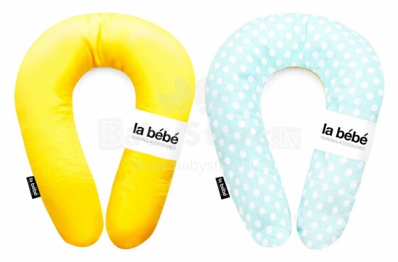 La Bebe™ Snug Cotton Mint Dots&Yellow Art.81628 Подковка для сна/кормления малыша Mit.20x70см