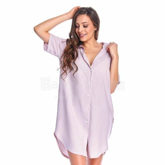 Doctornap Night Shirt Art.KW.9988 Light Pink  Ночная рубашка для беременных/кормящих с коротким рукавом