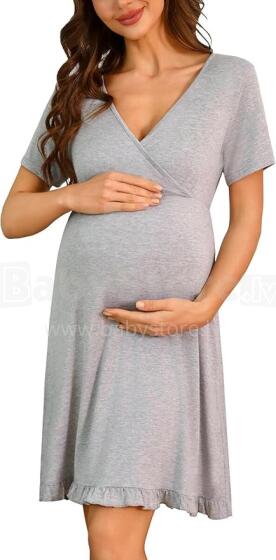 Bresdk Nursing Nightdress Art.81668 Grey Ночная рубашка для беременных / кормления