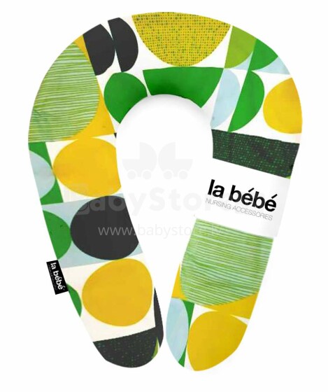 „La Bebe ™“ patogi medvilnė Žalios ir geltonos spalvos apskritimai. 81689 str. Pasaga nėščiosioms šerti / miegoti / pasaga Mit.20x70см