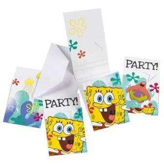 Amscan SpongeBob Art.997781 Ielūgums  (6gab)