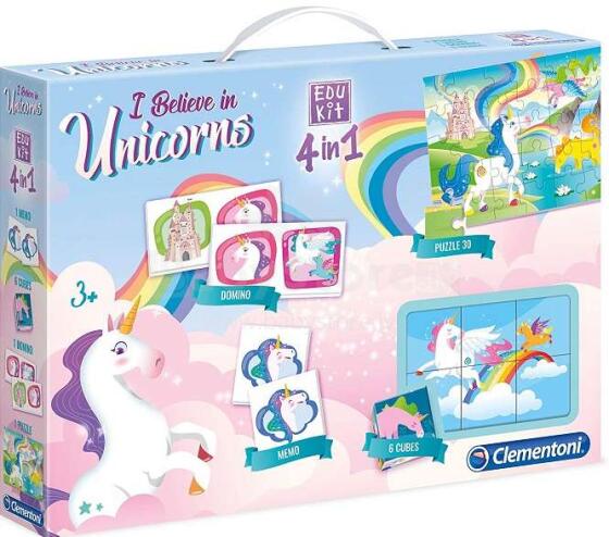 Clementoni Unicorns 4 in 1 Art.18035 Настольная игра 4 в 1