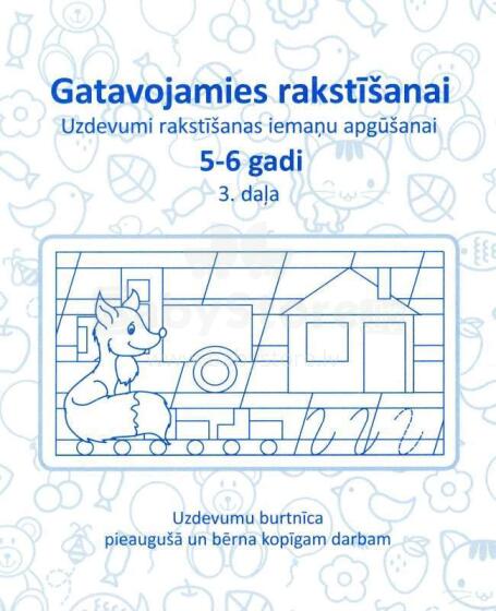 Kids Book Art.82479 Uzdevumi rakstīšanas iemaņu apgūšanai 5-6 gadi. Gatavojamies rakstīšanai 3 daļa