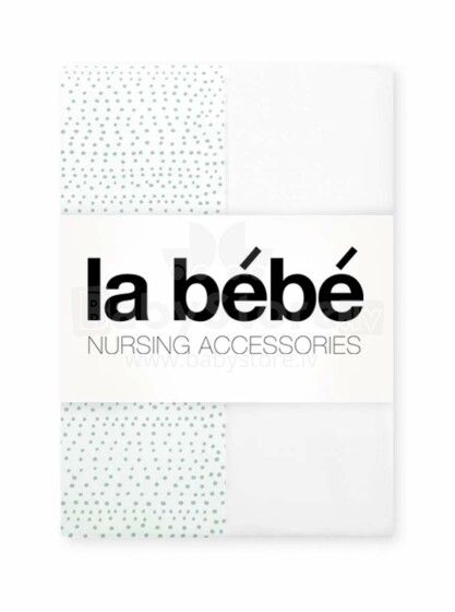 La Bebe™ Art.82525 Green Specks&White Natural Cotton Satin duvet cover 100х135 cm
