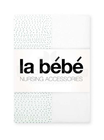 La Bebe™ Art.82525 Green Specks&White Natural Cotton Satin Детский хлопковый пододеяльник 100х135см