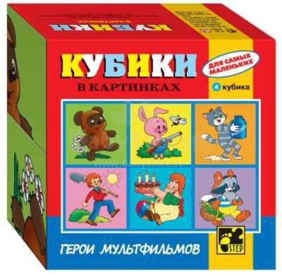 Step Puzzle Art.87314 Bērnu attīstošie klucīši Multfilmu varoņi (6 attēli)