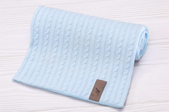 Kids Blanket Cotton Art.P005 Blue Dabīgas kokvilnas sedziņa (sega)/plediņš bērniem 75x100cm