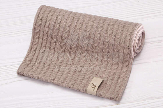 Kids Blanket Cotton Art.P005 Brown  Детское одеяло/плед из натурального хлопка 75х100см