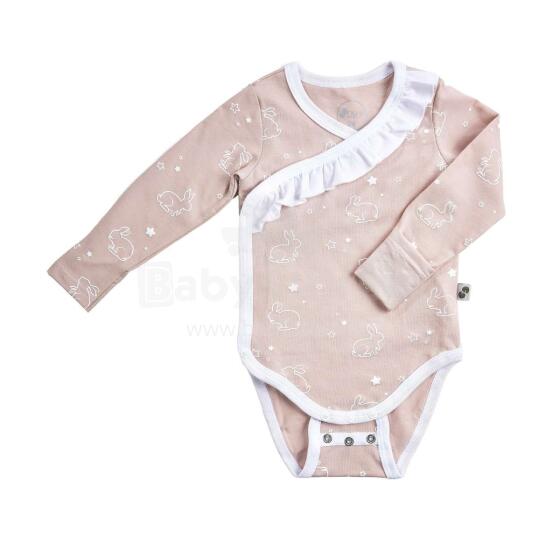 NordBaby Body Kim Art.83981 Peach Wip  Bodijs ar garajām piedurknēm ar spiedpogām
