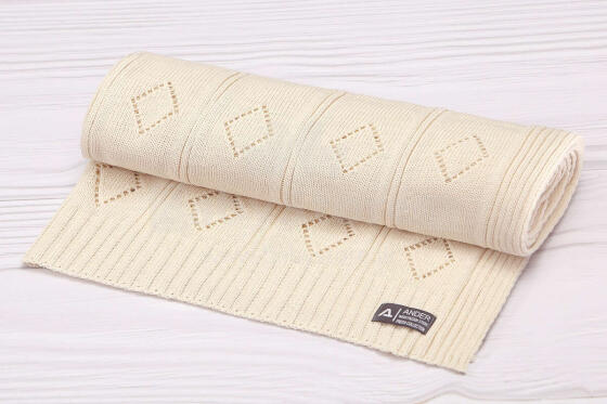 Kids Blanket Cotton Art.P001 Beige  Детское одеяло/плед из натурального хлопка 100х150см