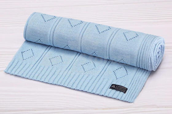 Kids Blanket Cotton Art.P001 Blue  Детское одеяло/плед из натурального хлопка 100х150см