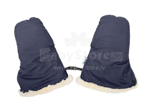 Alta Bebe Art.MT9009LP-62 Navy Blue Bарежки для рук из овчины