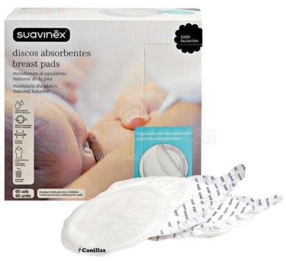 Suavinex Breast Pads Art.257279 Вкладыши для бюстгальтеров,60 шт