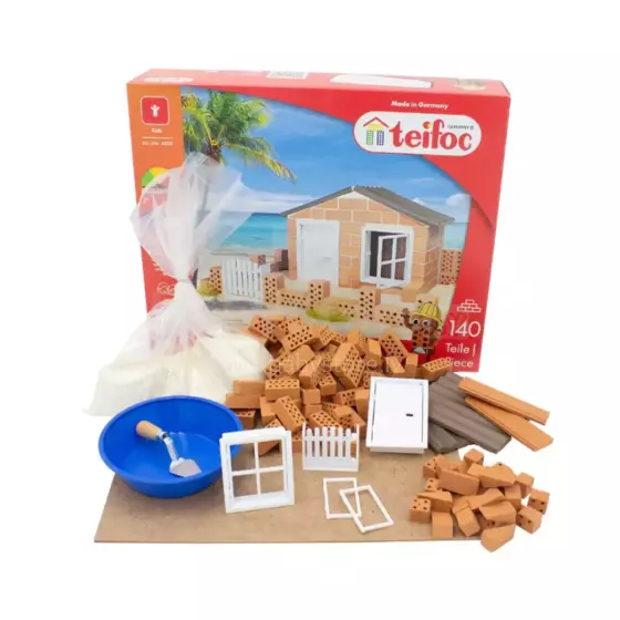 Teifoc Brick Tots Art.85415 Деревянный конструктор-кирпичики  Домик,130дет.