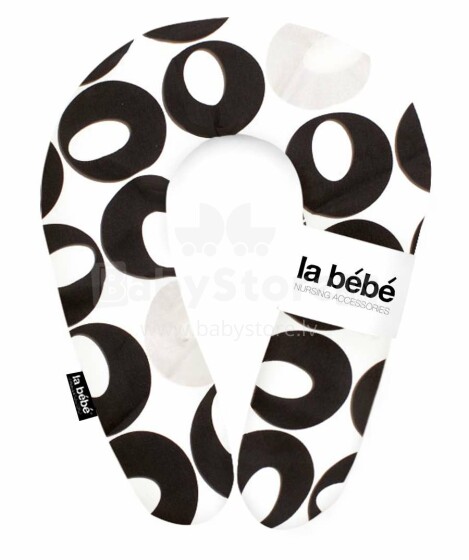 La Bebe™ Snug Cotton Nursing Maternity Pillow Art.85463 Deco Black/Silver, 20x70 cm