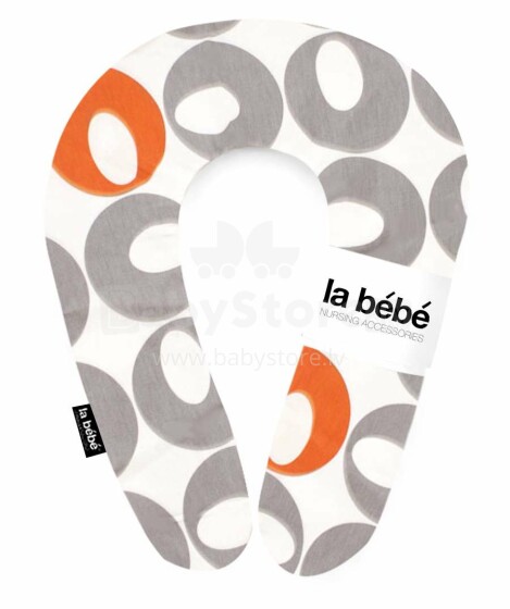 „La Bebe ™“ prigludusi medvilnės slaugos motinystės pagalvė, Nr. 85471, deko pilka / oranžinė pasaga (pasaga) kūdikiui maitinti, miegoti, pasaga nėščioms moterims 20x70 cm
