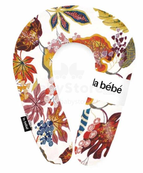 La Bebe™ Snug Cotton Nursing Maternity Pillow Art.85492 Autumn Art Red Подковка для сна, кормления малыша 20x70cm