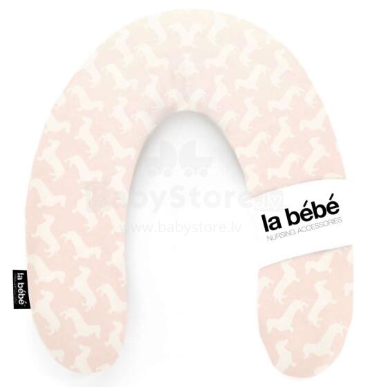 La Bebe™ Rich Maternity Pillow Art.85512 Dog Pink/White Подковка для сна, кормления малыша 30x104 cm