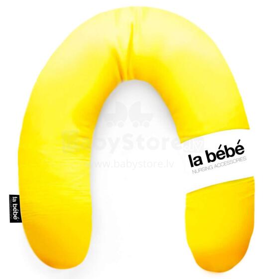 La Bebe™ Rich Maternity Pillow Art.85706 Yellow 100% Natural Linen Подковка для сна / кормления малыша - Чехол 100% Натуральный Лён, 30x104 cm