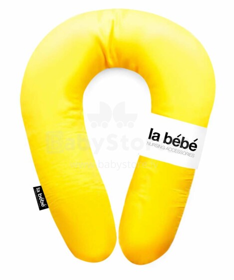 La Bebe™ Snug Art.85707 Nursing Maternity Pillow Yellow Подковка для сна, кормления малыша 20*70cm из натурального 100% льна