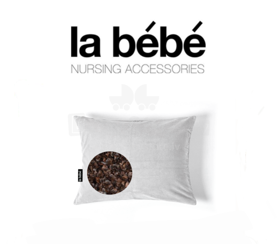 La bebe™ Pillow Eco Velvet 30x40 Art.86120 Beige/Grey 30x40 with ECO buckwheat filling