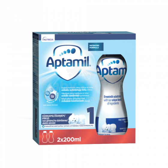 Aptamil 1 Art.647818 Искусственная молочная смесь для младенцев от рождения, 2x200мл