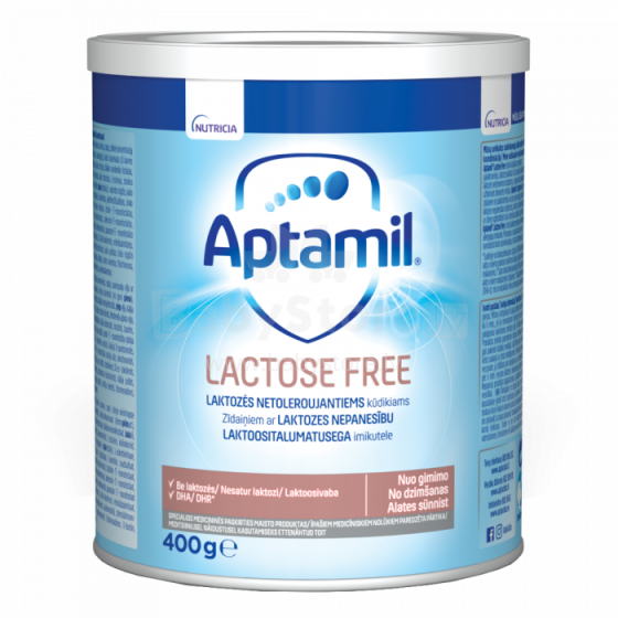 Aptamil Lactose Free Art.647021Speciāls mākslīgais piena maisījums, no dzimšanas 400g