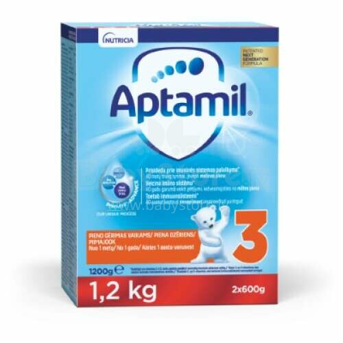 Aptamil 3 Pronutra Art.652467 mākslīgais papildu ēdināšanas piena maisījums zīdaiņim, no 12 mēn., 1.2kg