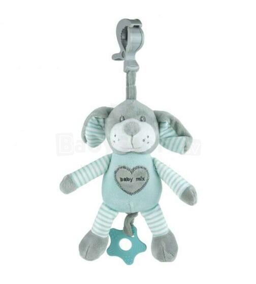 BabyMix Dog Art.40860 Mint  Развивающая плюшевая игрушка- погремушка для коляски/автокресла/кроватки