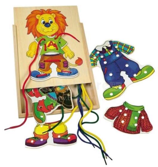 Bino Leo Art.BN88102 koka veramā rotaļlieta
