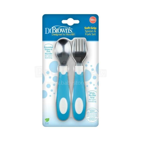DDr.Browns Soft Grip Spoon+Fork Set Art.TF028 Bērnu karote un dakšiņa