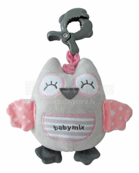 Baby Mix Art.251-6700 Owl Mūzikālā rotaļlieta ar zobgrauzni ratiņiem/aukrēsliņiem/gutiņām