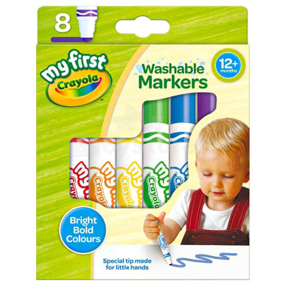 Crayola Art.8324  Смывающиеся фломастеры для малышей, 8 цветов