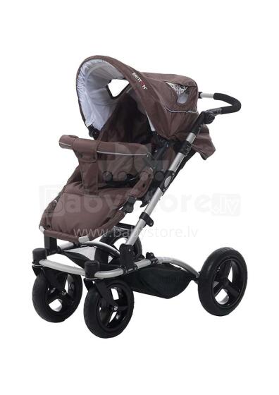 Britton 4Style  Art.B2408 Mocha Bērnu daudzfunkcionāli rati ar kulbiņu un sporta daļu un adapteriem priekš Maxi Cosi autokrēliņa