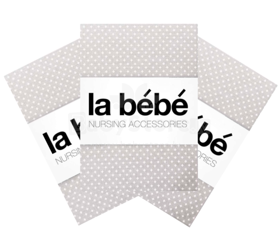 „La Bebe ™“ slaugos perlų pilka spalva. 899199 medvilnės / atlaso vystyklų komplektas 75x75 cm (3vnt.)