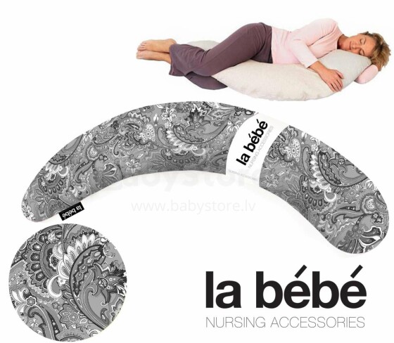 „La Bebe ™ Moon“ motinystės pagalvė Nr. 89452 Pagalvė pasaga nėščioms moterims su polistirolo įdaru (1 užvalkalas)