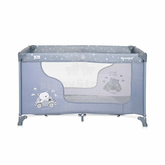 Lorelli Moonlight Art.10080392154 SILVER BLUE CAR  Bērnu manēža - ceļojumu gultiņa