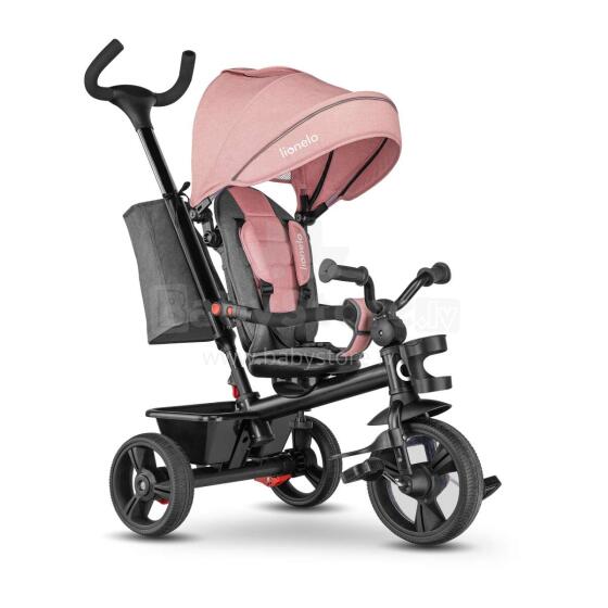 Lionelo Haari Art.90725 Bubblegum Детский трехколесный  велосипед c  ручкой управления и крышей