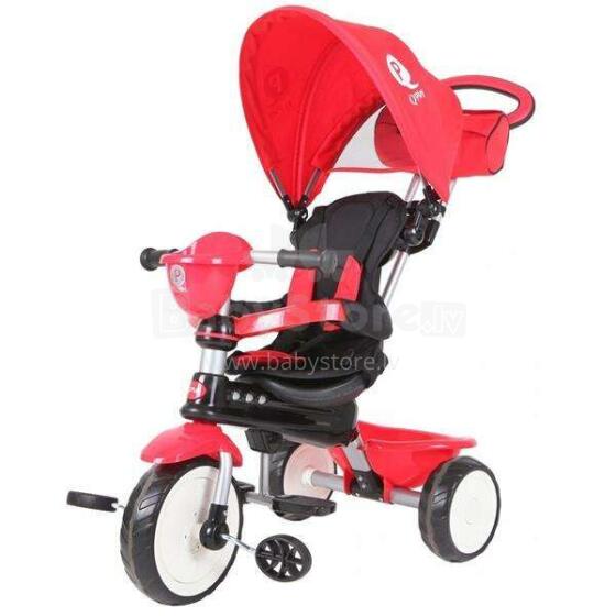 QPlay Comfort Eva Art.90728 Red  Bērnu  ar EVA riteņiem, rokturi un jumtiņu