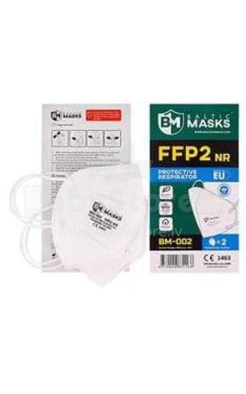 Face Mask FFP2 Art.BM-002 4-slāņu sejas maska – respirators FFP2 tipa, saliekams, 2 gab