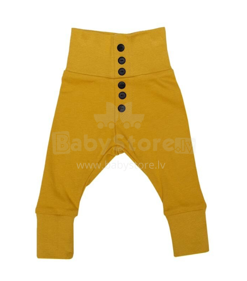 „Wooly“ ekologiškos kelnės, 91780 „Golden Yellow Kids“ medvilninės kelnės su plokščia diržu
