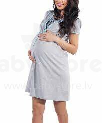 Italian fashion Urszula Col.Gray/Pink  ночная рубашка для беременных/кормящих 