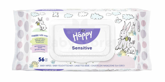 Happy Sensitive Art.330527 Влажные салфетки ,56 шт.
