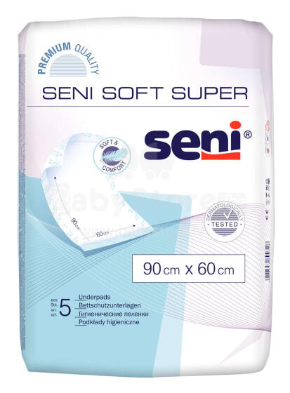 Seni Soft Art.330526  Пеленки одноразовые впитывающие 5 шт. 90x60 см