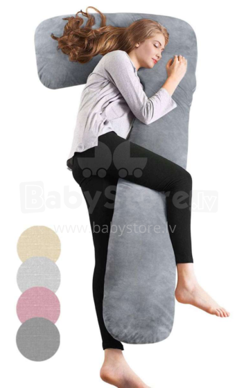 La Bebe™ Flopsy Pillow Art.91915 Cotton Nursing Maternity Подушка для беременных и кормящих мам [2 хлопковых чехла], наполнение - синетепон, 180 см