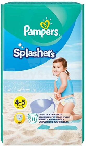 Pampers Pants Splashers Art.P04G666  Подгузники для маленьких плавцов , S4 размер 9-15 кг, 11 шт.